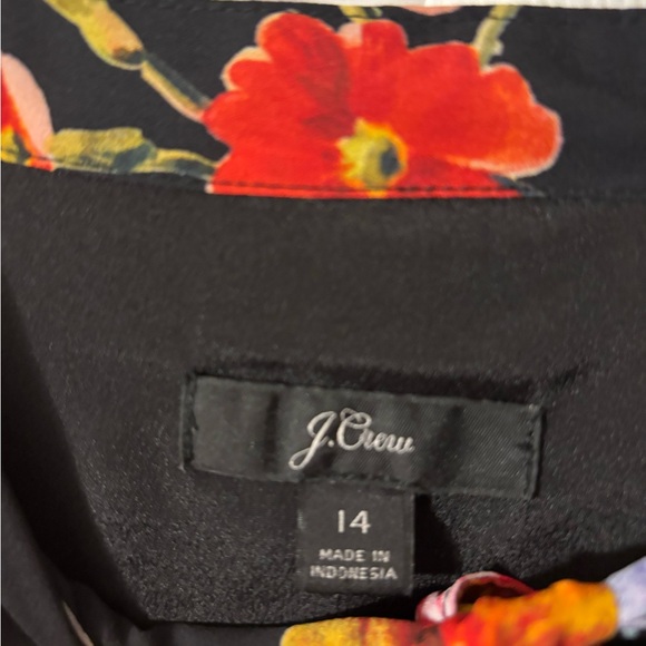 J Crew TIE-NECK MIDI DRESS IN MIDNIGHT DUTCH FLORAL, Size 14 - Picture 4 of 4